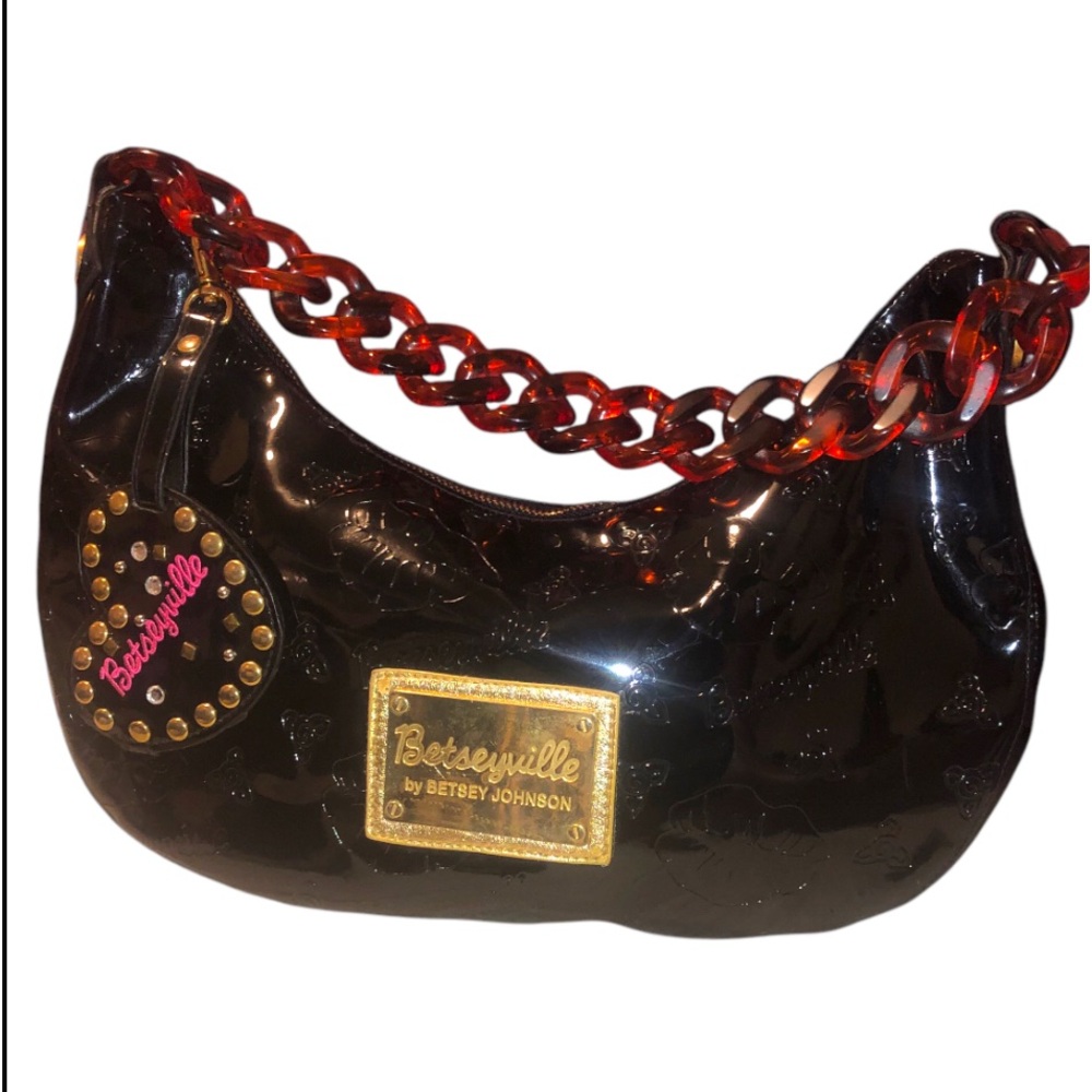 BETSEYVILLE BY BETSY JOHNSON Y2K Patent leather Hobo Bag - Picture 2 of 15